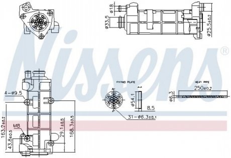 Радиатор рециркуляции ВГ Fiat Ducato/Peugeot Boxer 3.0D/HDi 06- NISSENS 989458 (фото 1)