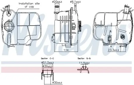 Бачок розширювальний Opel Astra J 09 NISSENS 996224