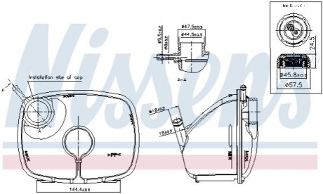 Бачок расширительный VW Caddy/Golf/Jetta/Passat 74-93 NISSENS 996370 (фото 1)