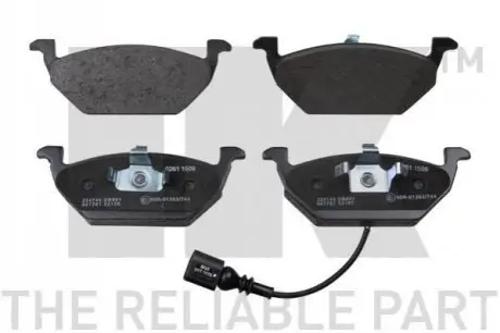 Колодки гальмівні (передні) Audi A3/Skoda Fabia/Octavia 96-13/VW Caddy 04-15/Golf 97- (+датчик) NK 224745 Купити в Україні