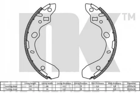 Фото Гальмівні колодки NK (2732611) зображення 1