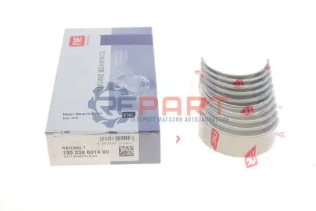 Вкладиші корінні Renault Trafic/Opel Vivaro 2.0dCi 06- (STD) к-кт = 6038140000 NPR 180 038 0014 00 Купити в Україні