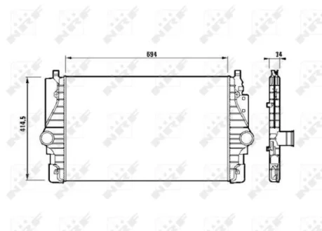 Радіатор інтеркулера VW Passat/T4 2.5D/2.8 95-05 NRF 30873
