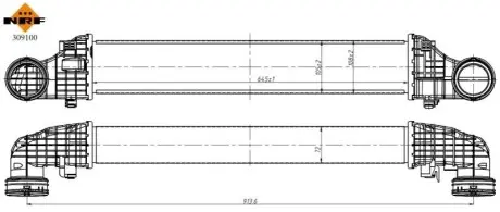 Интеркулер MERCEDES CLS (C219), E T-MODEL (S211), E (VF211), E (W211) 2.1D/3.0D 03.03-12.10 NRF 309100