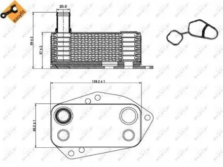 Охолоджувач оливи, моторна олива NRF 31278