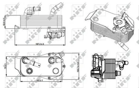 Радіатор оливний BMW 3 (E90) (N52/N53)/X1 (E84) (N20/N52) 04-13 (теплообмінник) (АКПП) NRF 31279 Купити в Україні