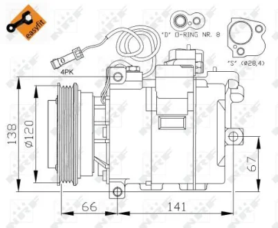 Компресор кондиціонера Audi A4/A6/Skoda Superb/VW Passat 1.6-2.0D 94 NRF 32104