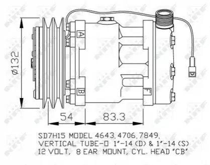 Компресор кондиціонера 12В (R134a) ALLIS CHALMERS 6670, 6680, 6690 CASE IH 70 2WD, 70 4WD, 80 2WD, 80 4WD, 90 2WD, 90 4WD, 95 2WD, 95 4WD FIAT 140-90 DT, 160-90 DT, 180-90 DT, F 100, F 110, F 115 NRF 32130 Купити в Україні