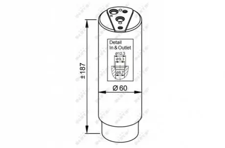 Осушувач кондиціонера HONDA ACCORD IV LEXUS ES MITSUBISHI ECLIPSE I, PAJERO II, SPACE, SPACE RUNNER SUZUKI CAPPUCCINO, SAMURAI TOYOTA 4 RUNNER II, CAMRY, CELICA, COROLLA 0.7-4.5 08.83-12.04 NRF 33327