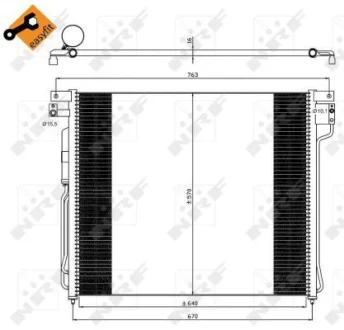 Конденсатор кондиціонера (з осушувачем) NISSAN NAVARA NP300, NP300, PATHFINDER III 2.5D/4.0 01.05 NRF 35582