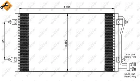 Радіатор кондиціонера VW LT 2.5-2.8 TDI 96-06 NRF 35656