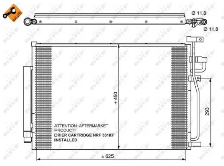 Радіатор кондиціонера (з осушувачем) Chevrolet Captiva/Opel Antara A 2.4/3.2 06 NRF 35775