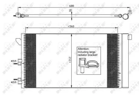 Радиатор кондиционера Fiat Panda 1.3d 04- NRF 35921
