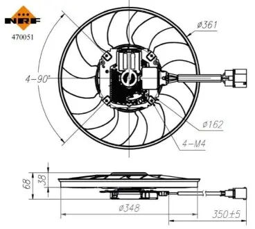 Електродвигун, вентилятор радіатора NRF 470051