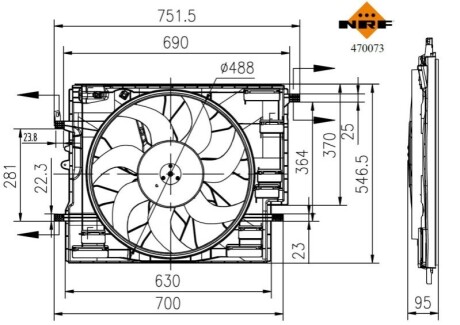 Вентилятор охолодження двигуна NRF 470073