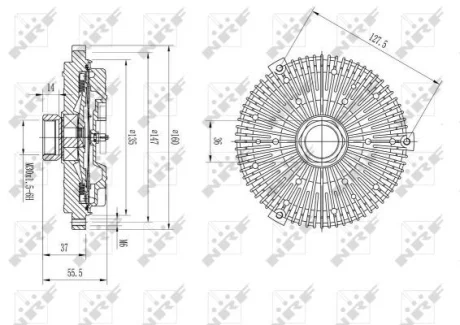 Муфта вентилятора MB E-class (W210) 4.3/5.5 97-02 M113/M119 NRF 49622