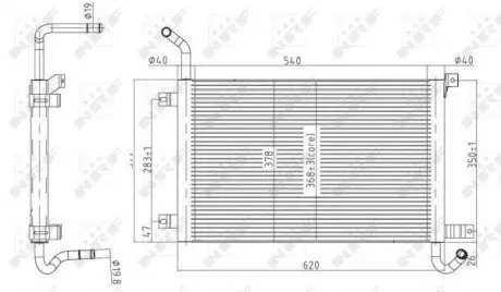Радіатор, система охолодження двигуна NRF 50145
