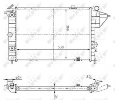 Радиатор охлаждения двигателя OPEL VECTRA (выр-во) NRF 513508A (фото 1)