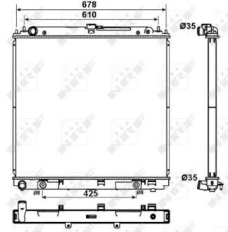 Радіатор двигуна NISSAN NAVARA NP300, NP300, PATHFINDER III 2.5D 01.05 NRF 53179