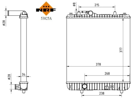 Радіатор охолодження двигуна NRF 53825A (фото 1)