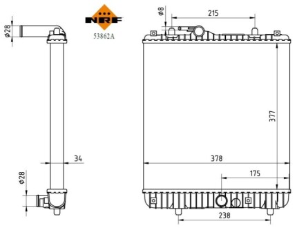 Радіатор охолодження двигуна NRF 53862A (фото 1)