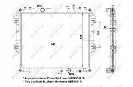Радіатор - (164000L250) NRF 53921 (фото 1)