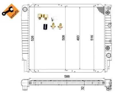 Радиатор, охлаждение двигателя NRF 53998