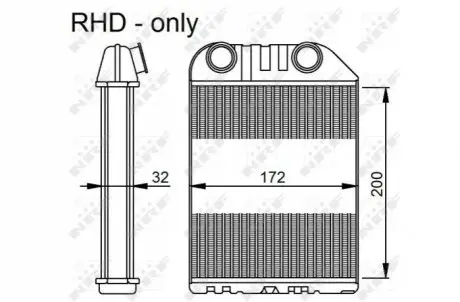 Теплообмінник, система опалення салону NRF 54286