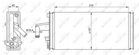 Радиатор обогревателя RENAULТ (выр-во) NRF 54375
