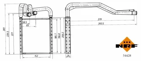 Теплообмінник, система опалення салону NRF 54428