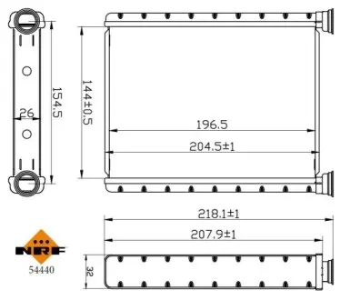 Теплообмінник, система опалення салону NRF 54440