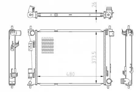 Радіатор охолодження Kia Rio 1.25-1.4/1.0-1.4 CRDi/T-GDi 17- (МКПП) NRF 550039 Купити в Україні