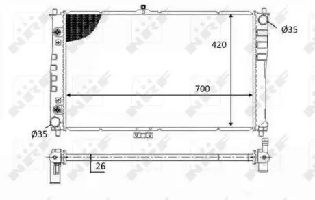 Радіатор, система охолодження двигуна NRF 59019