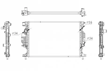 Радіатор двигуна (мкпп) FORD GALAXY III, MONDEO V, S-MAX 1.0-2.5 08.14 NRF 59284 Купити в Україні