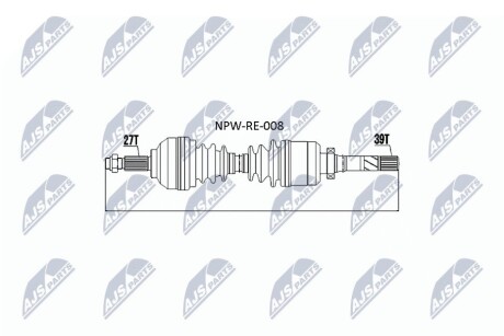 Полуось NTY NPWRE008