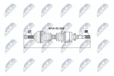 Полуось NTY NPWRE008