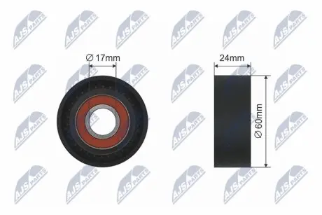 РОЛИК РУЧЕЙКОВОГО РЕМЕНЯ | AUDI A1, A3, A4, A4 ALLROAD, A5, A6, A7, Q3, Q5, Q7, TT, SEAT ALHAMBRA, IBIZA IV, LEON, LEON SC, LEON ST, SKODA OCTAVIA III, SUPERB III, VW ARTEON, BEETLE 1.8-2.5 04.08 NTY RNKAU015