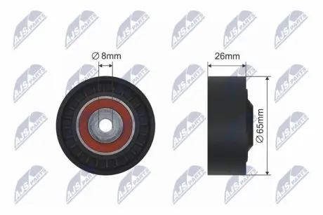 Ролик генератора Audi A4/A6/A8 2.0/2.7/3.0 TDI/VW Touareg 3.0 TDI 04- (паразитний) (65х26) NTY RNKAU016