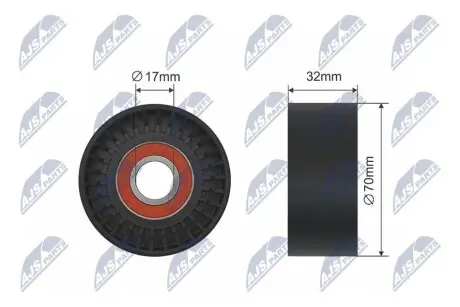 Фото РОЛИК РУЧЕЙКОВОГО РЕМЕНЯ | BMW 1 (F20), 1 (F21), 2 (F22, F87), 2 (F23), 3 (F30, F80), 3 (F31), 3 GRAN TURISMO (F34), 4 (F32, F82), 4 (F33, F83), 4 GRAN COUPE (F36), 5 (F10) 3.0 01.08- NTY (RNKBM020) зображення 1