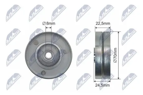 РОЛИК РУЧЕЙКОВОГО РЕМЕНЯ | BMW 3 (E46), 5 (E39), 7 (E38), X5 (E53), LAND ROVER RANGE ROVER III, MG MG ZT, MG ZT- T, OPEL OMEGA B, ROVER 75, 75 I 2.0D/2.5D/3.0D 02.98-08.12 NTY RNK-BM-039