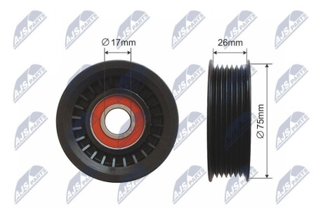 РОЛИК РУЧЕЙКОВОГО РЕМЕНЯ | DODGE DAKOTA, RAM 1500, JEEP GRAND CHEROKEE I 3.9/5.2/5.9 01.92-09.08 NTY RNK-CH-033