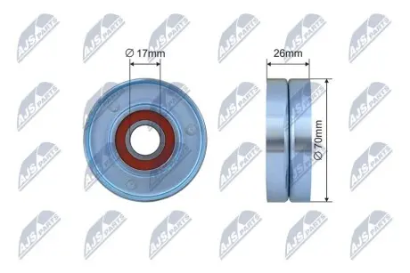 Фото РОЛИК РУЧЕЙКОВОГО РЕМЕНЯ | CHRYSLER VOYAGER, JEEP CHEROKEE 2.5-2.8 01-09 NTY (RNK-CH-042) зображення 1