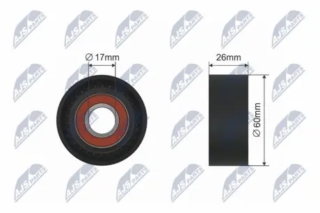 РОЛИК РУЧЕЙКОВОГО РЕМЕНЯ | CITROEN JUMPER 2.0HDI,2.2HDI 2004-,FIAT DUCATO 2.0JTD 2004-,PEUGEOT BOXER 2.0HDI,2.2HDI 2004 NTY RNKCT002