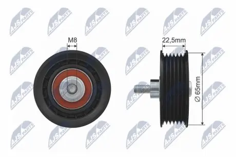 Ролик генератора Citroen Jumper 2.2HDi (+AC) (паразитний) (65x22.5х8) NTY RNKCT010