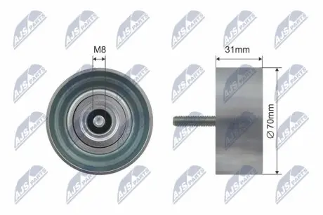 РОЛИК РУЧЕЙКОВОГО РЕМЕНЯ | CHEVROLET CAPTIVA, CAPTIVA SPORT, MALIBU, OPEL ANTARA, ASTRA J GTC, INSIGNIA A, INSIGNIA A COUNTRY, SAAB 9-3, 9-3X, 9-5 2.0/2.0ALK/2.4 01.08 NTY RNK-DW-005