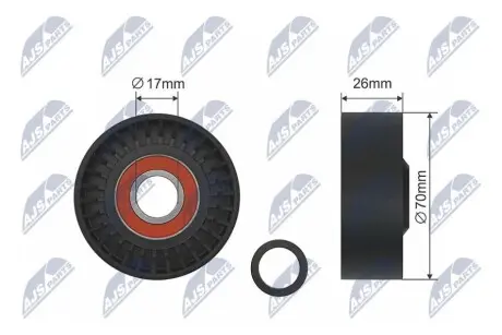 РОЛИК РУЧЕЙКОВОГО РЕМЕНЯ | SSANGYONG ACTYON I, ACTYON SPORTS I, KORANDO, KYRON, REXTON / REXTON II, RODIUS I 2.0D/2.7D 08.04- NTY RNKDW013 Купити в Україні