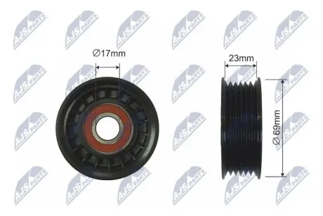 РОЛИК РУЧЕЙКОВОГО РЕМЕНЯ | FORD COUGAR, FOCUS I, MAVERICK, MONDEO II, TOURNEO CONNECT, TRANSIT CONNECT, MAZDA TRIBUTE 1.6/1.8/2.0 08.96 NTY RNK-FR-044