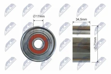 Ролик генератора Mazda 6 07-13 (паразитний) (71x35) NTY RNKMZ012