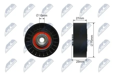 Фото РОЛИК РУЧЕЙКОВОГО РЕМЕНЯ | PEUGEOT 206 2.0HDI, 206 SW 2.0HDI, 4007 2.2HDI, CITROEN C-CROSSER (EP_) 2.2 HDI 98-13 NTY (RNK-PE-005) зображення 1