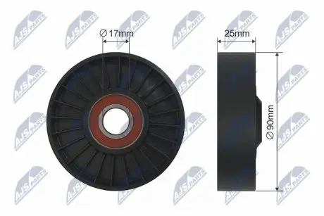 РОЛИК РУЧЕЙКОВОГО РЕМЕНЯ | OPEL ASTRA G 2.0DTI 1999-,VECTRA B 2.0DTI 1997-,VECTRA C 2.0DTI 2002-,SAAB 9-3 2.2TID 2000 NTY RNKPL002
